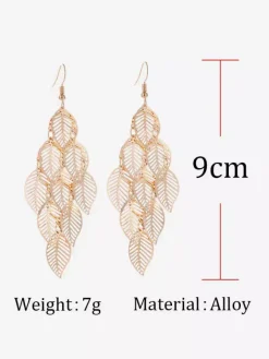 Layered Hollow Leaf Earrings For Women 2026