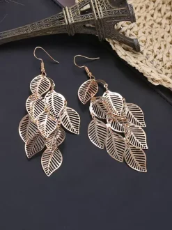 Layered Hollow Leaf Earrings For Women 2026