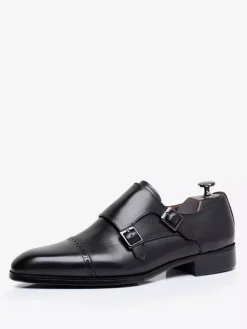 Leather Artwork Mens Monk Loafer Monk Strap Brogue Formal Wedding Shoes