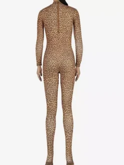 Leopard Print Morph Suit Adults Bodysuit Lycra Spandex Catsuit for Women