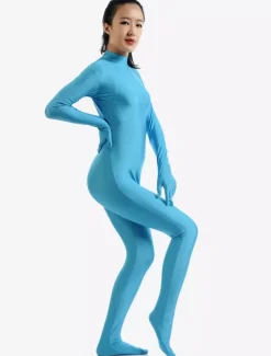 Light Sky Blue Morph Suit Adults Bodysuit Lycra Spandex Catsuit for Women