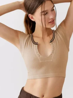 Light Gray Cami Top U-Neck Sexy Women Camis
