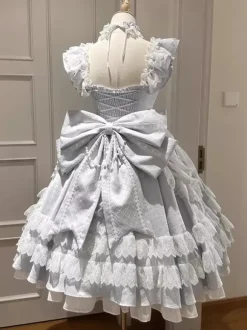 Light Sky Blue Hime Lolita Dress Lace Ruffles JSK Sweet Lolita Dress