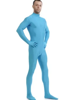 Light Sky Blue Morph Suit Adults Bodysuit Lycra Spandex Catsuit