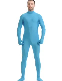 Light Sky Blue Morph Suit Adults Bodysuit Lycra Spandex Catsuit