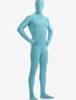Light Sky Blue Zentai Suit Adults Morph Suit Full Body Lycra Spandex Bodysuit for Men