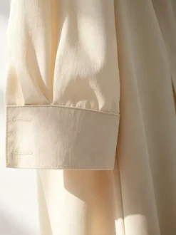 Linen Cotton 2 Piece Set For Women - Elegant Long Sleeves Belted Shirt And Wide Leg Pants - Summer Resort Style 2026