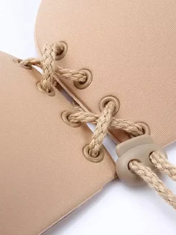 Lingerie Acrylic Underbust Nude Push Up Invisible Drawstring Butterfly Wings Invisible Bra