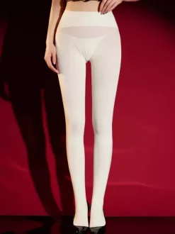 Lingerie Hosiery Pantyhose Sexy Ember Red Seamless Velvet 120D Opaque Deep Gusset Thermal Leggings Tights
