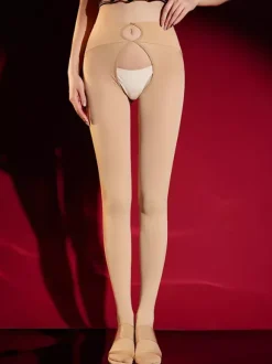 Lingerie Hosiery Pantyhose Sexy Ember Red Seamless Velvet 120D Opaque Deep Gusset Thermal Leggings Tights