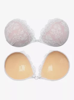 Lingerie Pasties Blue Floral Lace Adhesive Invisible Backless Sticky Push-Up Bra