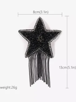 Lingerie Pasties Daily Casual Sequins Black Bra Nubra Rhinestone Star Nipple Covers