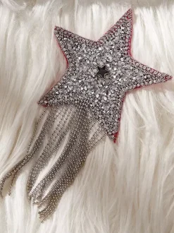 Lingerie Pasties Daily Casual Sequins Black Bra Nubra Rhinestone Star Nipple Covers