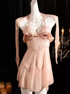 Lingerie Seamless See Through Babydolls Chemises Sexy Indoor Lace Black
