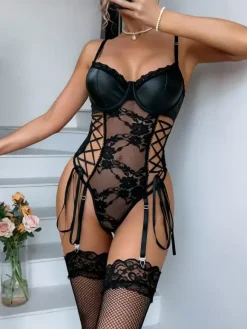 Lingerie Teddies Cut Out Backless Black Teddies For Women
