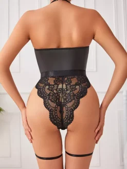 Lingerie Zipper Black Women Sexy Teddies