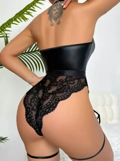 Lingerie Zipper Black Women Sexy Teddies