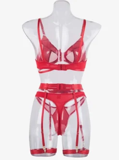 Lingerie Bras Bra For Woman Black 3-Piece Sexy Hot Underwear