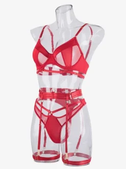 Lingerie Bras Bra For Woman Black 3-Piece Sexy Hot Underwear