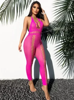 Lingerie Hosiery Bodystockings Sexy Black Cut Out Nylon Pantyhose