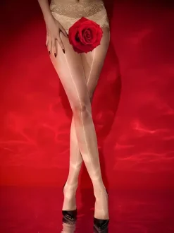 Lingerie Hosiery Pantyhose Sexy Red Lace Ultra Thin Sheer Black Tights Silky Seamless Gusset