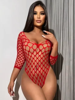 Lingerie Teddies Cut Out Red Teddies For Women