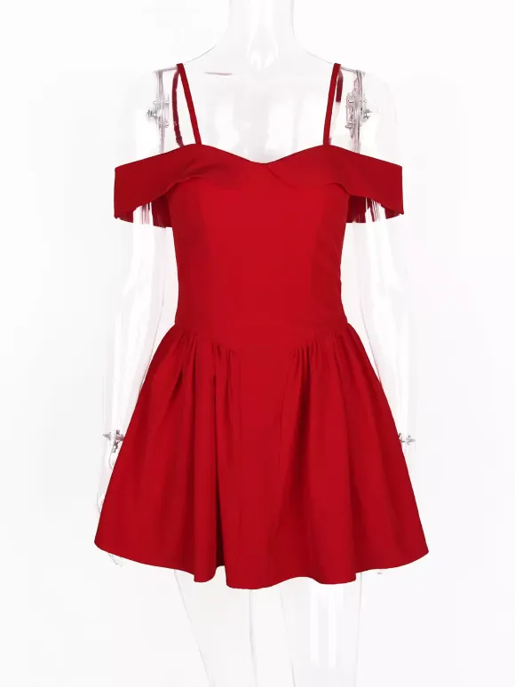 Little Black Dress Spaghetti Straps Flared Birthday Party Mini Dresses