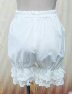 Lolita Bloomers Lace Trim Heart Shape Pocket Bow Ribbon