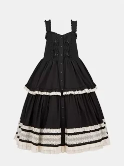 Lolita Dresses Tea party style Lolita skirt Lace Sleeveless Polyester Sweet Color Block Red