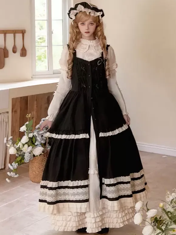 Lolita Dresses Tea party style Lolita skirt Lace Sleeveless Polyester Sweet Color Block Red