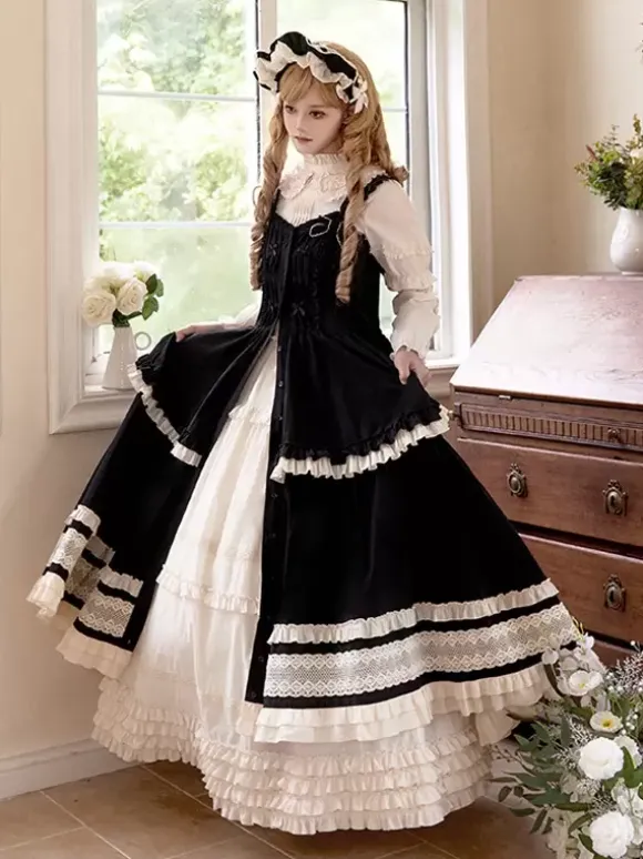 Lolita Dresses Tea party style Lolita skirt Lace Sleeveless Polyester Sweet Color Block Red