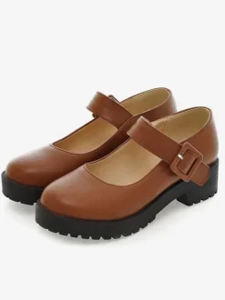 Lolita Footwear Leather Puppy Heel Round Toe Lolita Shoes