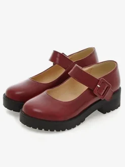Lolita Footwear Leather Puppy Heel Round Toe Lolita Shoes