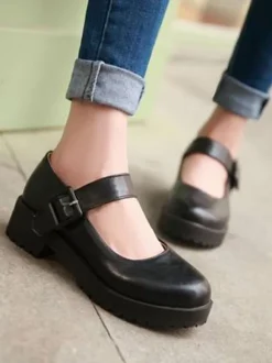 Lolita Footwear Leather Puppy Heel Round Toe Lolita Shoes