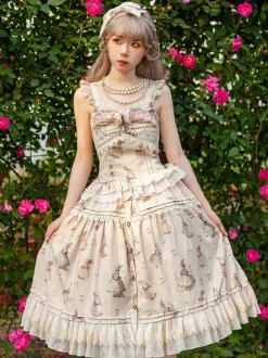 Lolita Specials Lolita Top Vest Costumes Classic Light Apricot Sleeveless