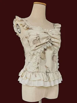 Lolita Specials Lolita Top Vest Costumes Classic Light Apricot Sleeveless