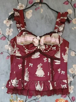 Lolita Specials Lolita Top Vest Costumes Classic Light Apricot Sleeveless