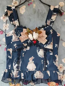 Lolita Specials Lolita Top Vest Costumes Classic Light Apricot Sleeveless