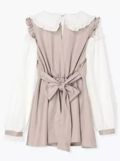 Lolita Tow-piece Suit Lace Up Long Sleeves Dress And Ruffles Shorts