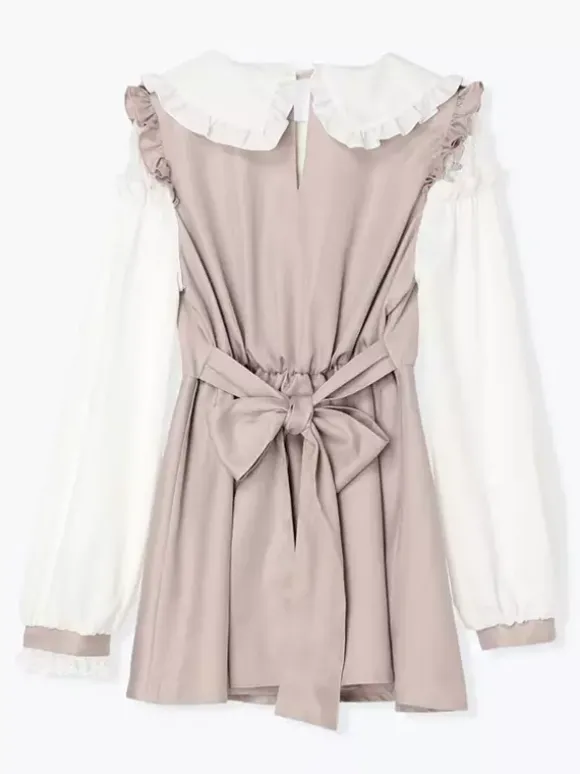 Lolita Tow-piece Suit Lace Up Long Sleeves Dress And Ruffles Shorts