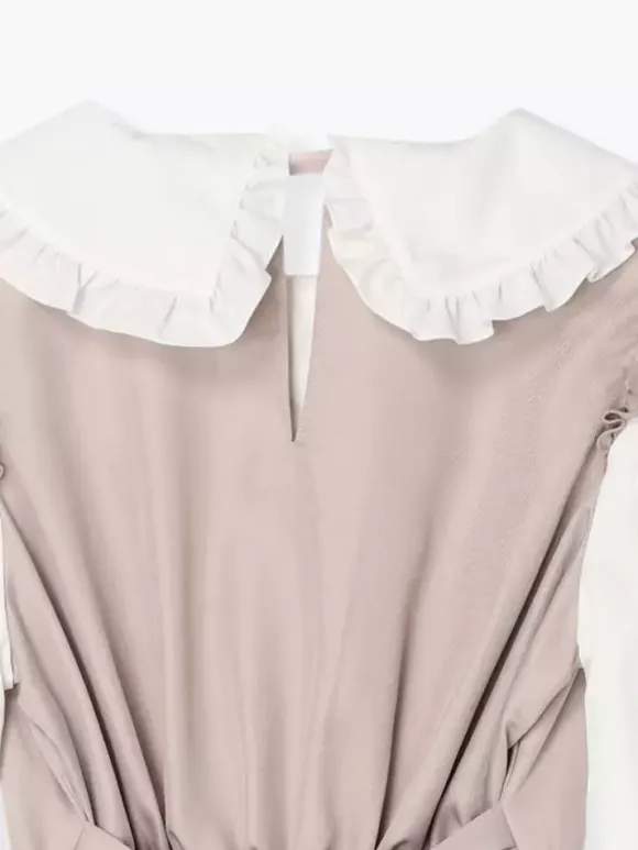 Lolita Tow-piece Suit Lace Up Long Sleeves Dress And Ruffles Shorts