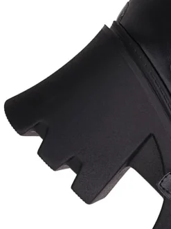 Lolita Boots Round Toe PU Leather Black Lolita Footwear