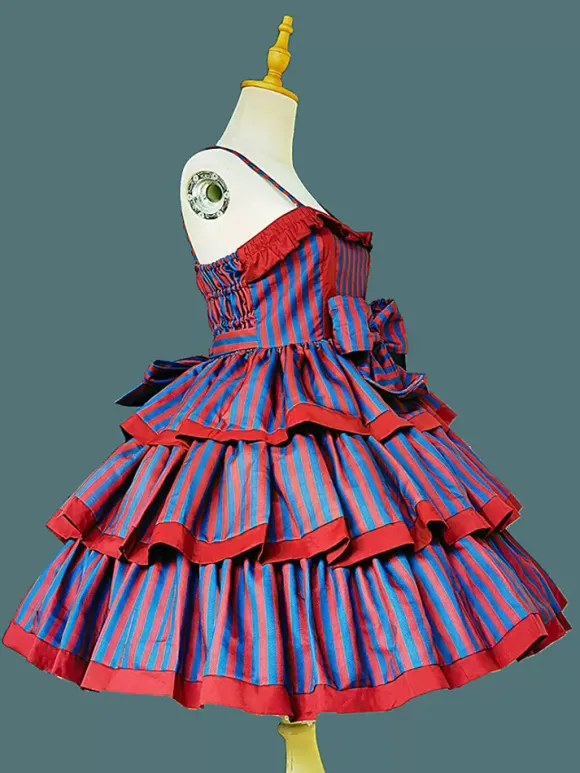 Lolita Dresses Tea party style Lolita skirt Bows Sleeveless Polyester Sweet Deep Apricot