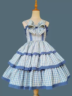 Lolita Dresses Tea party style Lolita skirt Bows Sleeveless Polyester Sweet Deep Apricot