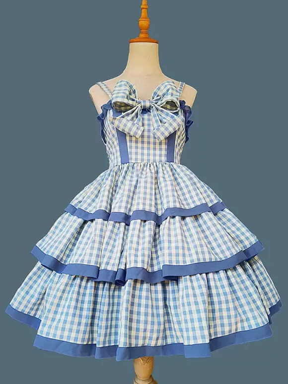 Lolita Dresses Tea party style Lolita skirt Bows Sleeveless Polyester Sweet Deep Apricot