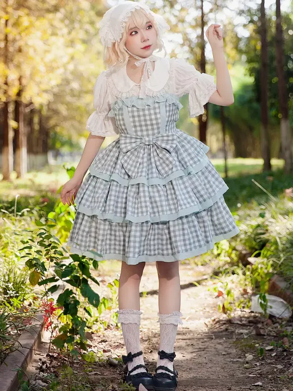 Lolita Dresses Tea party style Lolita skirt Bows Sleeveless Polyester Sweet Deep Apricot