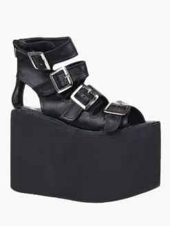 Lolita Sandals High Platform Shoes Leather with Buckles