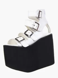 Lolita Sandals High Platform Shoes Leather with Buckles