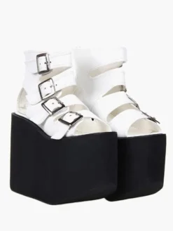 Lolita Sandals High Platform Shoes Leather with Buckles