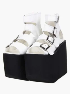 Lolita Sandals High Platform Shoes Leather with Buckles